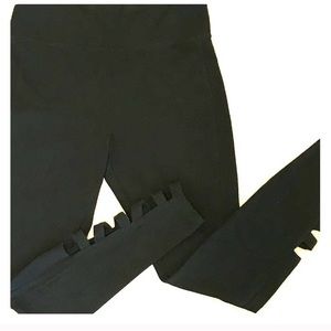 Mossimo Black leggings with calf loop holes.